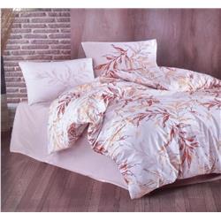 Kristal Ranforce Çift Kişilik Kapitoneli Nevresim Takımı Hazan Kahverengi