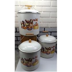 Alev Emaye Bakraç Tencere 3lü 24/26/28cm -Renkli-