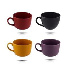 Keramika Jumbo Stoneware Kase Kupa Bardak 11 cm 12li -Karma Renk-