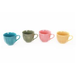 Keramika Jumbo Badem Stoneware Kase Kupa Bardak 11 cm 12li -Karma Renk-