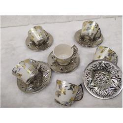 Sena 352-K-D1-11 Yaprak Kahve Takımı Seti Gümüş