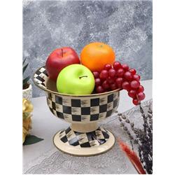 Arow TR-3892 Truva Dama Desenli Emaye Ayaklı Meyvelik 22cm