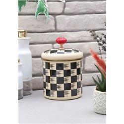 Arow TR-3897 Truva Dama Desenli Emaye Baharatlık Saklama Kabı 11cm