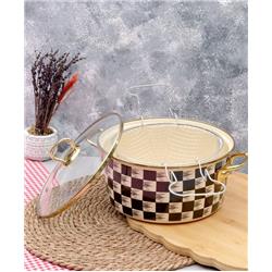 Arow TR-3901 Truva Dama Desenli Emaye Kızartma Tenceresi 22cm
