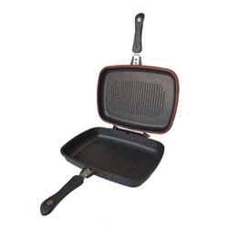 Togo 713 Silikonlu Granit Balık Tavası Çift Taraflı Tava 36cm