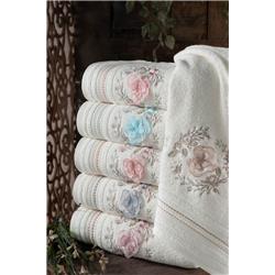 Fiesta 1100 Asya El İşi 3D Nakışlı Bambu Analı Kızlı Havlu 30x50cm 6lı - 50x90cm 6lı -Çeşit-