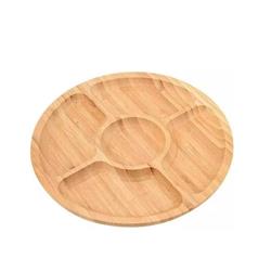 Cemre MTR-2303067 Bambu Dönerli Sunum Tabağı 5 Bölmeli