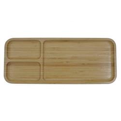 Cemre MTR-2303103 Bambu 3 Bölmeli Sunum Tabağı 39x16cm