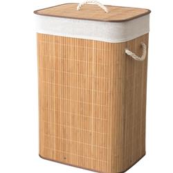Cemre MTR-2303042 Bambu Kare Çamaşır Sepeti -Çeşit-