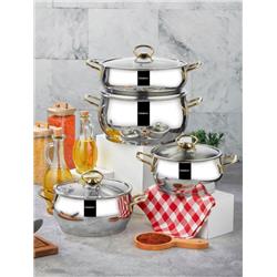 Cooker CKR2995 Çamlıca Çelik 8 Parça Tencere Seti