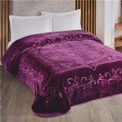 Kristal Embos Tek Kişilik Battaniye Mürdüm