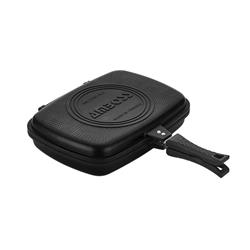 Amboss KUV-0205 Kuvars Grill Titanyum Kaplama Döküm İkiz Tava Siyah