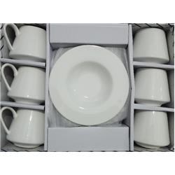 Lavin 28677 Beyaz Porselen Kahve Fincan Takımı