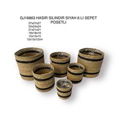 Sever 25443 Home Dekoratif Saksı Hasır Sepet 4'lü