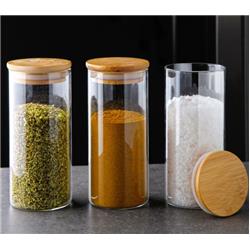 Gönül G3837 Bambu Kapaklı Borosilicate Cam Kavanoz Saklama Kabı 400ml