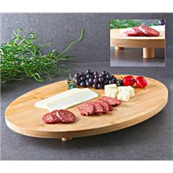 Gönül G3771 Ayaklı Bambu Oval Sunum Tabağı 37x28x1,5 cm