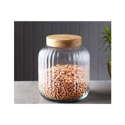 Gönül G3864 Bambu Kapaklı Cam Kavanoz Saklama Kabı 3700ml