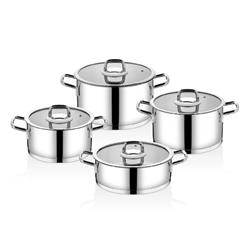 Özkent K-404 Lotus Çelik 8 Parça Tencere Seti