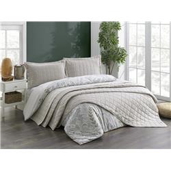 Kristal Casual Çift Taraflı Nevresim Takımı 7 Parça Gelin Seti Taş - Krem