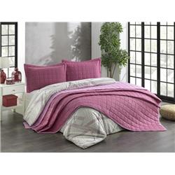 Kristal Casual Çift Taraflı Nevresim Takımı 7 Parça Gelin Seti Fuşya - Pembe