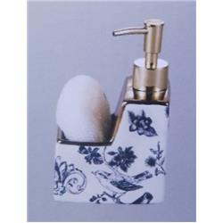 Cemre CMR-2024299 Porselen Kuşlu Süngerli Sıvı Sabunluk