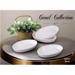 Gönül G3507 Porselen Kayık Tabak Büyük Boy 3lü