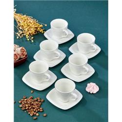 Cemre CKR3300 Porselen Sade 6 Kişilik Kahve Fincan Takımı