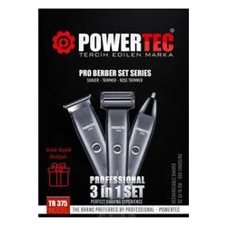 Powertec TR-375 Günlük Erkek Tıraş Bakım Seti 3in1 Set