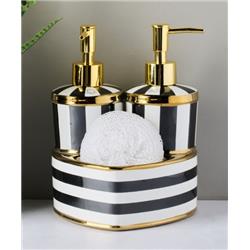 Lavin 40075 Harmony Porselen Süngerli Fırçalı Sıvı Sabunluk Mutfak Seti