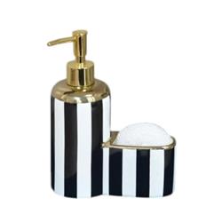 Lavin 40129 Harmony Porselen Süngerli Fırçalı Sıvı Sabunluk Mutfak Seti