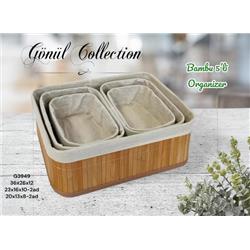 Gönül G3949 Bambu Organizer Sepet Set 5li