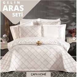 Çapa Home Aras Jakar Nakışlı 9 Parça Gelin Seti