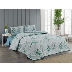 Kristal Ranforce Çift Kişilik Nevresim Takımı Flora Mint