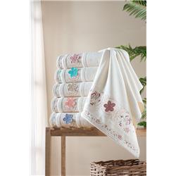 Fiesta 2030 Cemre Nakışlı Analı Kızlı Havlu 30x50cm 6lı - 50x90cm 6lı -Çeşit-