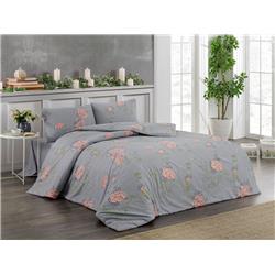 Kristal Ranforce Çift Kişilik Nevresim Takımı Daisy Gri