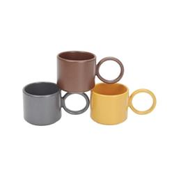 Keramika Stoneware Halka Kulplu Kupa 20li -Karma Renk-