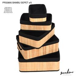 Sever Home GR33895 Bambu Kumaşlı Organizer Sepet 5li