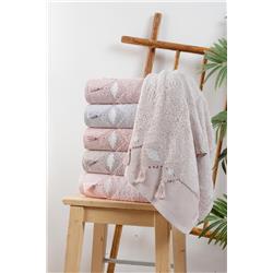 Fiesta 1645 Süzene Bambu Püskül Dantelli Havlu 50x90cm 6lı -Çeşit-