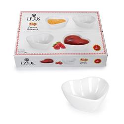 İpek CB-H7 Kalp Küçük Çerezlik & Kahvaltılık Porselen Kase 7 cm 6lı