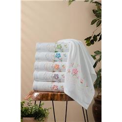 Fiesta 2481 Aybüke 3D Nakışlı Kadife Analı Kızlı Havlu 30x50cm 6lı - 50x90cm 6lı -Çeşit-