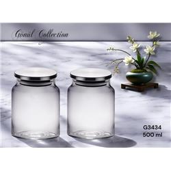 Gönül G3434 Metal Kapaklı Cam Kavanoz Saklama Kabı 500ml -Koli Satış 24 Adet-