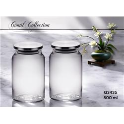 Gönül G3435 Metal Kapaklı Cam Kavanoz Saklama Kabı 800ml -Koli Satış 24 Adet-