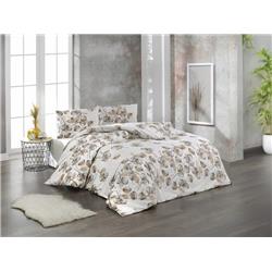 Kristal Ranforce Çift Kişilik Nevresim Takımı Koza Kahve