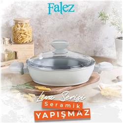 Falez Liva Seramik Yapışmaz Basık Tencere 26 cm
