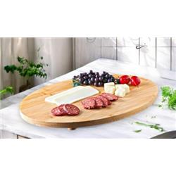 Gönül G3802 Ayaklı Bambu Oval Sunum Tabağı 30x22x1,5 cm