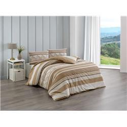 Kristal Ranforce Tek Kişilik Nevresim Takımı Pramit Kahve