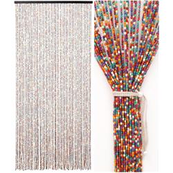 Sever Home 1273 Ahşap Renkli Kapı Boncuğu Perdesi 90x190 cm