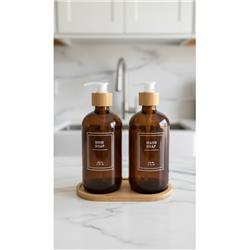 Cemre MTR-2503788 Bambu Tabaklı Cam Sabunluk 2li