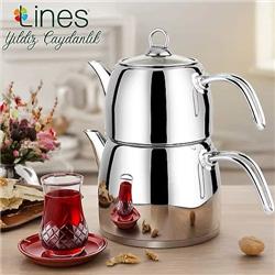 Lines Yıldız Çelik Çaydanlık Takımı Aile Boy