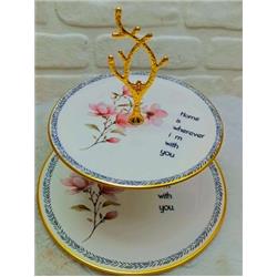 Hülger Ç0018 Lavia Seramik Katlı Meyvelik Kurabiyelik